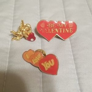 Vintage valentines day brooches